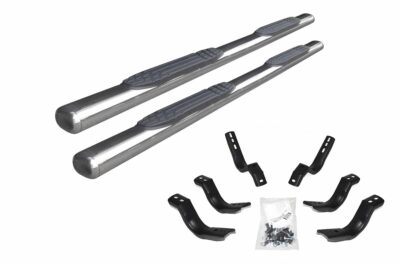 Go Rhino 104442987PS - 4" 1000 Series SideSteps With Mounting Bracket Kit - Polished Stainless Steel - Bild 2